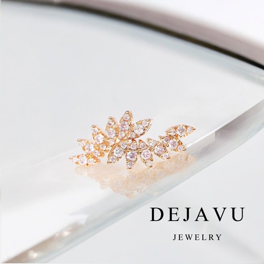 Diamond Rose Winged Earrings